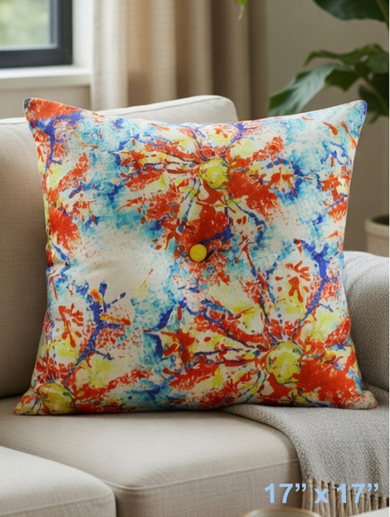 Flower Pattern Cushion Cover & Filler